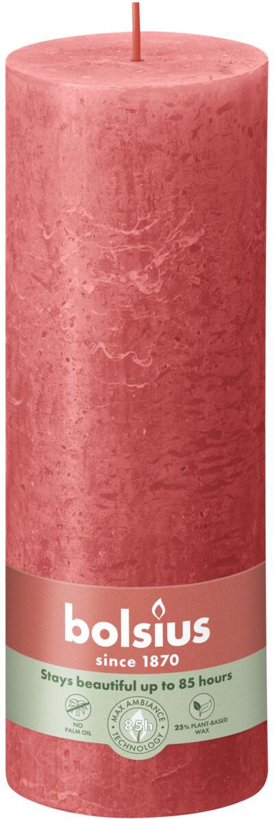 Bolsius stompkaars Rustiek Shine roze 85 uur D 6,8 H 19 cm