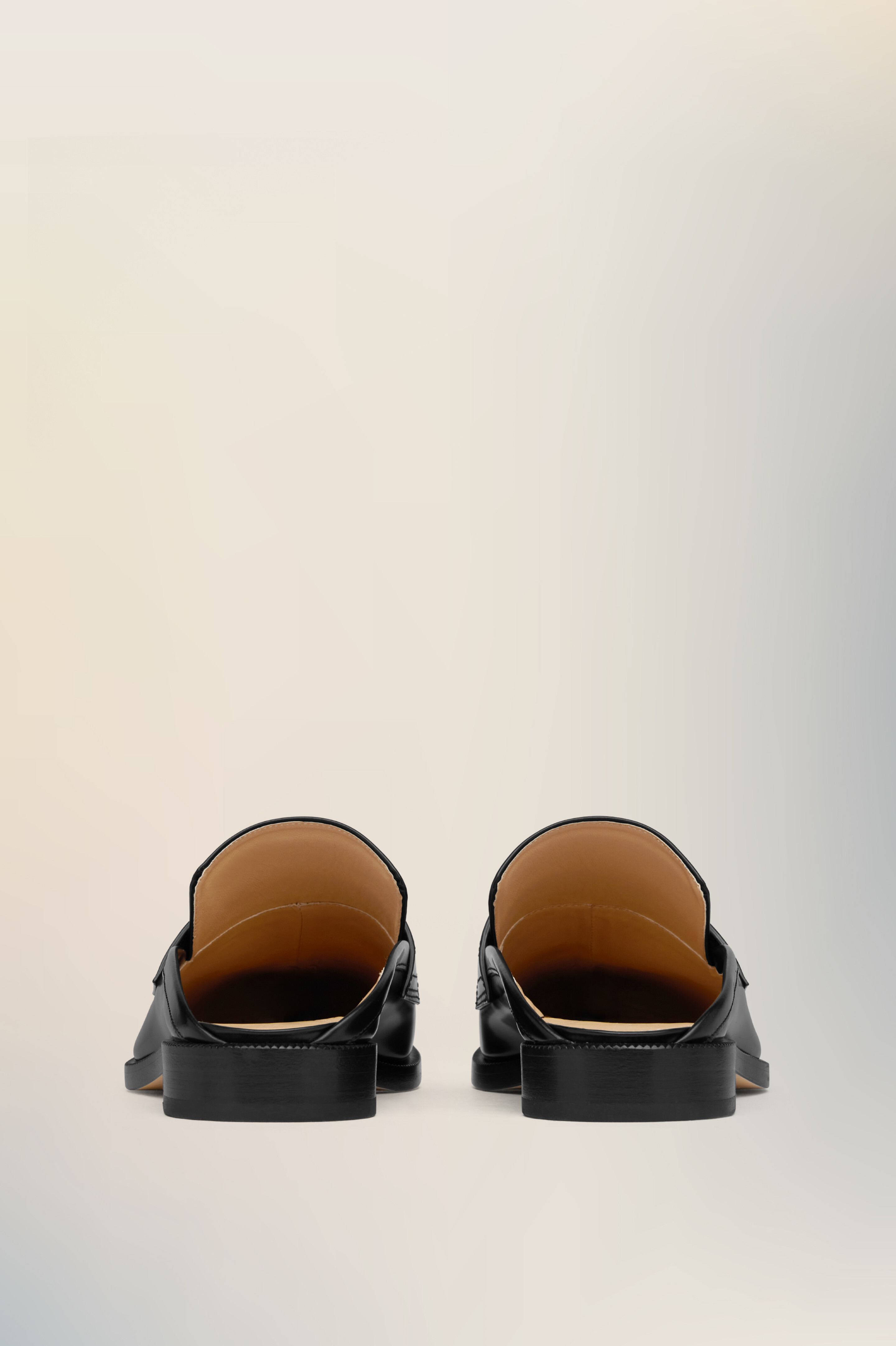 Mocassins style mules Tabi City noirs en cuir pour femme Noir