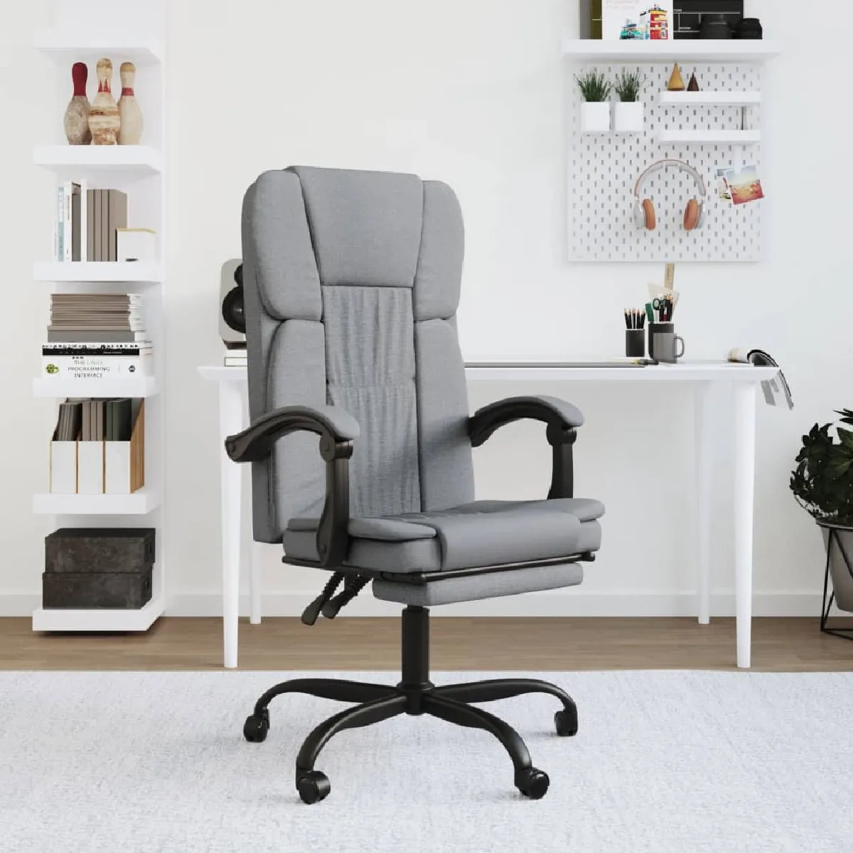 vidaXL Fauteuil inclinable de bureau - Gris clair