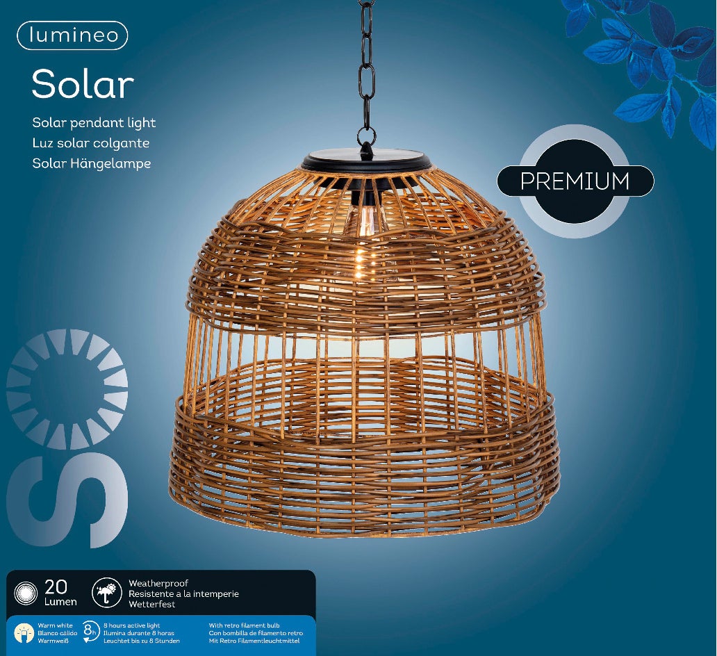 Lumineo LED-lamp op zonne-energie naturel D 36 H 32 cm