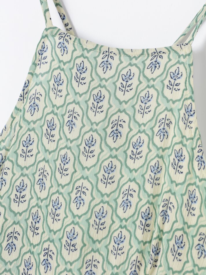 Vestido longo estampado - Verde
