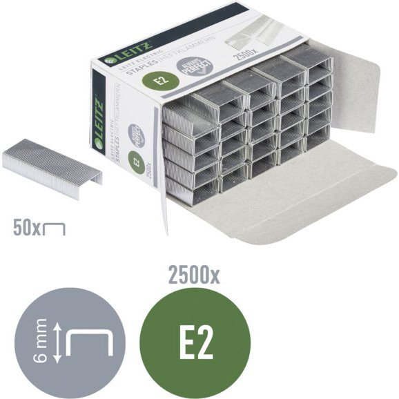 Agrafe Leitz pour agrafeuse électrique 5533 galvanisée - Boîte de 2500
