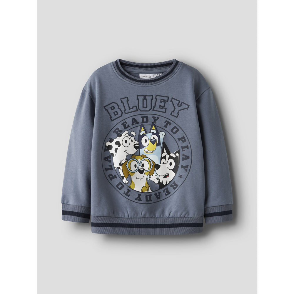 Køb Name It Flint Stone Nmmnimbu Bluey Nreg Sweat Bru Sky