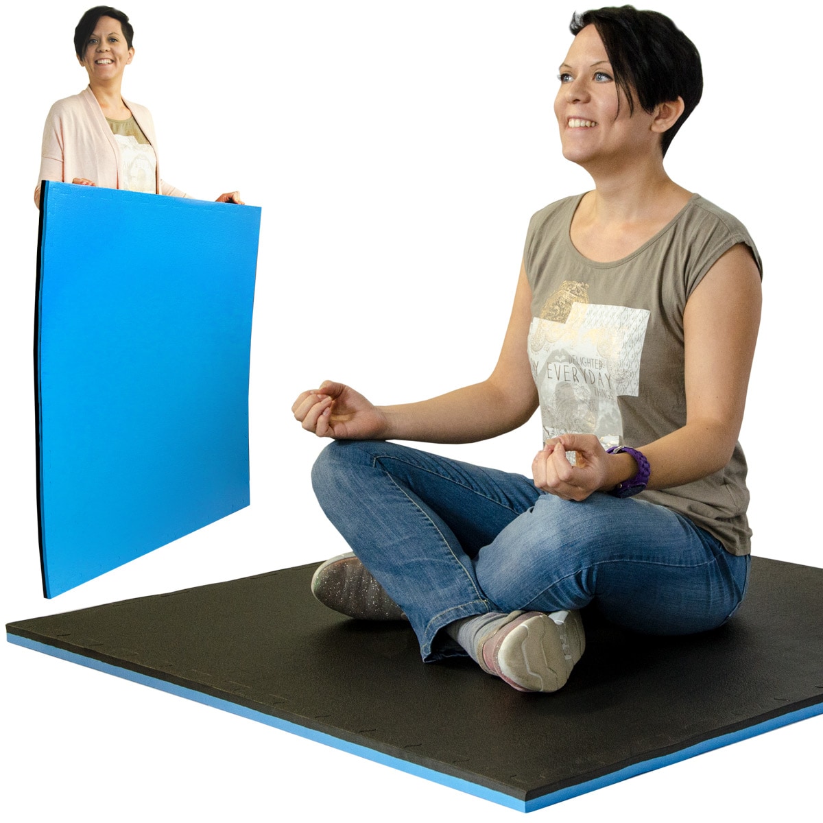90x90cm XL Trainingsmatte - 25mm dicke Sportmatte mit Rand
