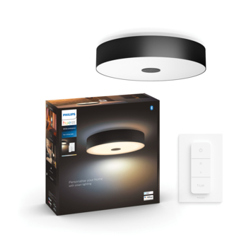 Philips Hue plafondlamp Fair zwart - warm tot koelwit licht 25W - met 1 dimmer switch
