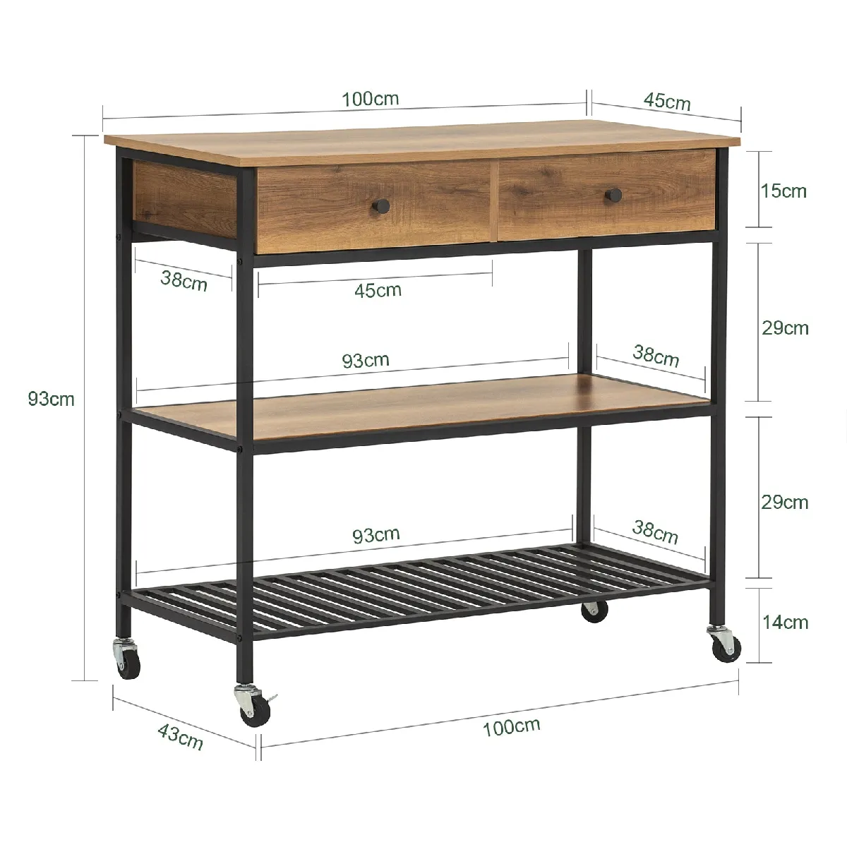 sobuy SoBuy FKW112-PF Desserte Roulante