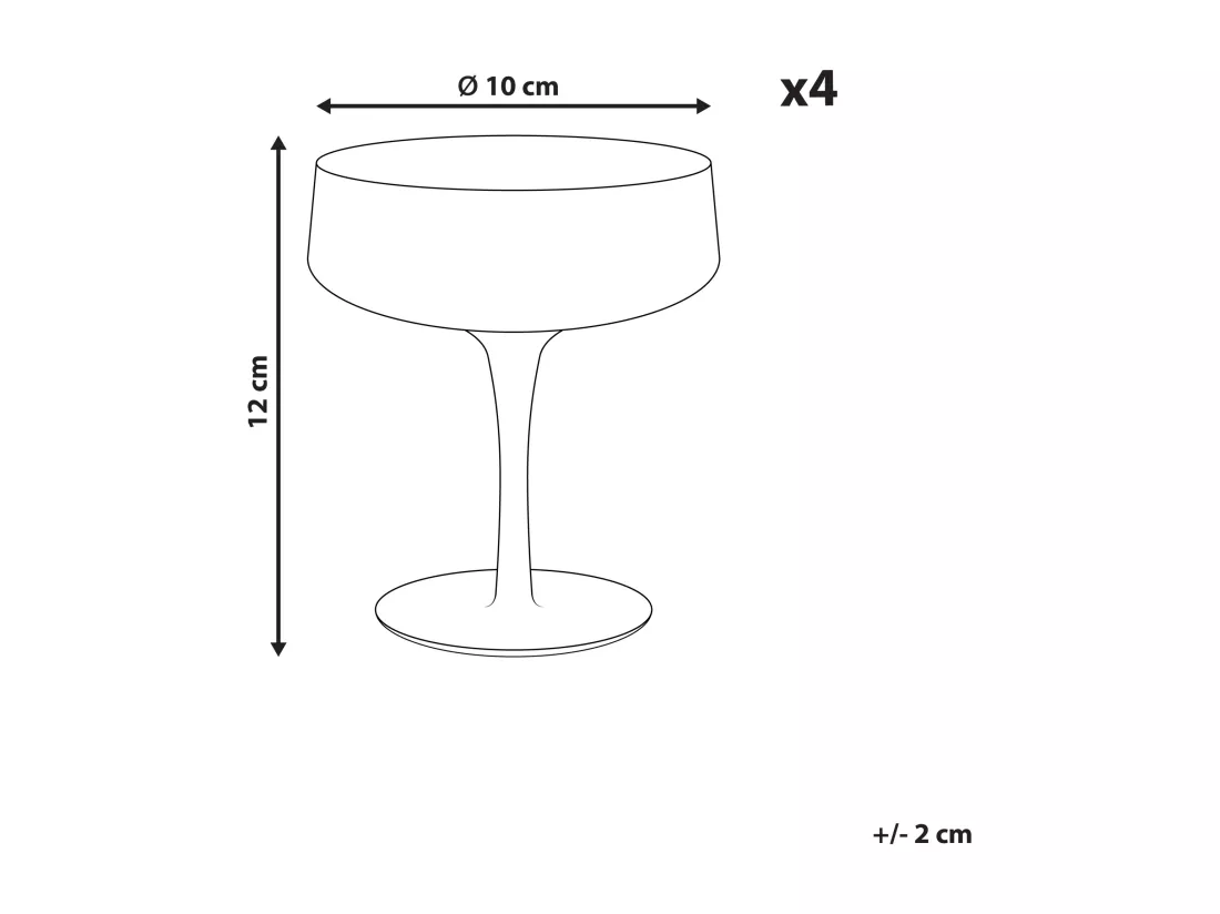 Lot de 4 coupes à champagne QUARTZ 170 ml Gris