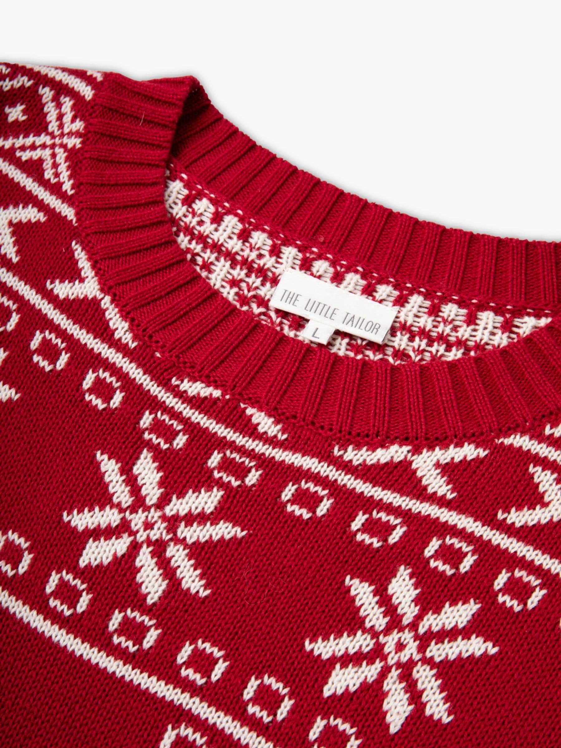 The Little Tailor rode Kerstmis Trui van katoen met half fairislemotief