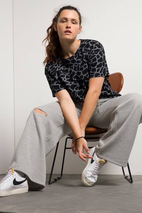 Jogginghose, Wide Fit, Knie Cut-Out, Elastikbund