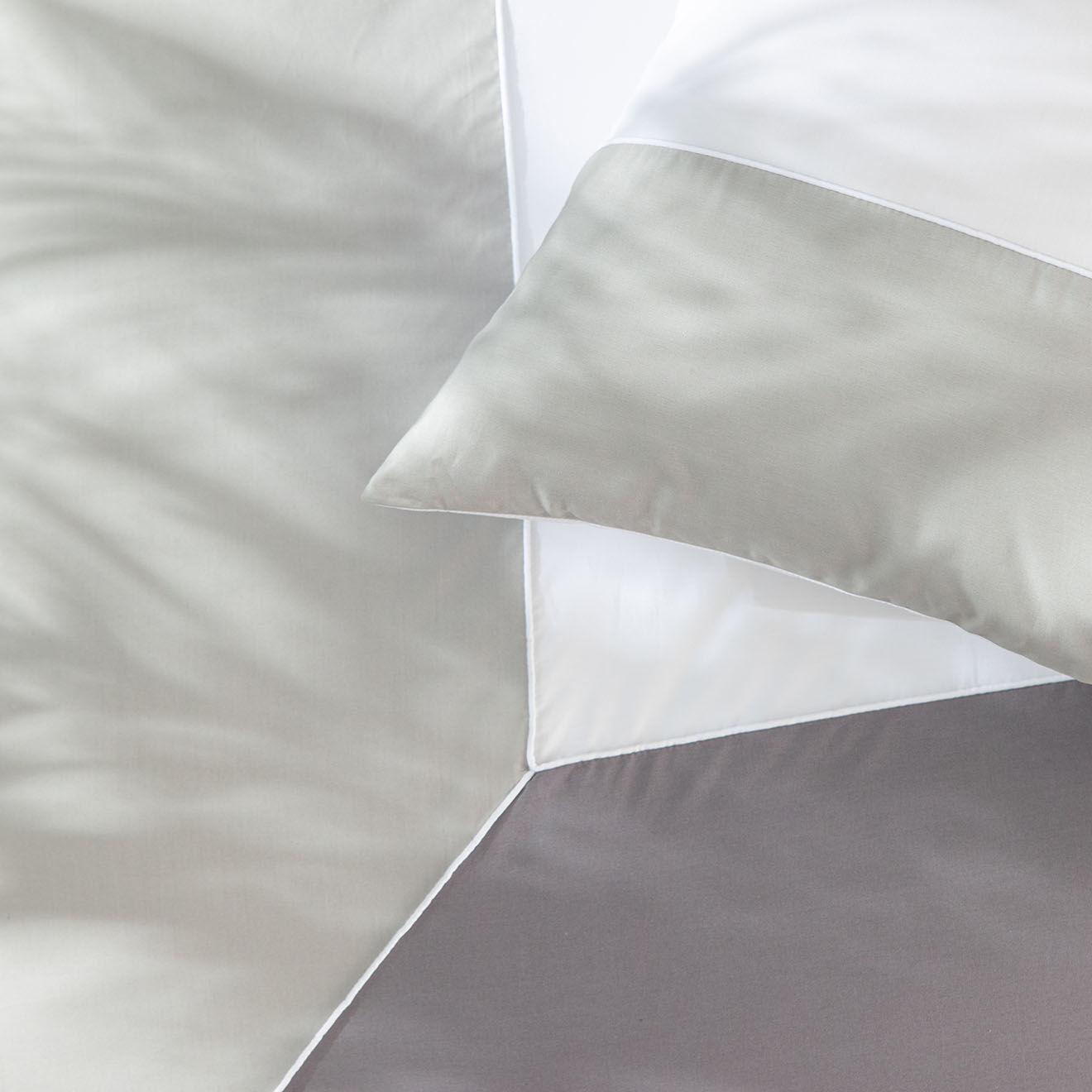 Perle de Coton Parure housse de couette 100% Percale de Coton Paloma perle