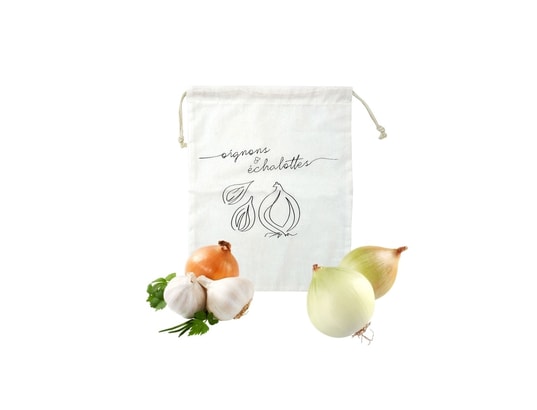 FACKELMANN - Boîte alimentaire Sac de conservation pour oignons et échalottes en coton eco...