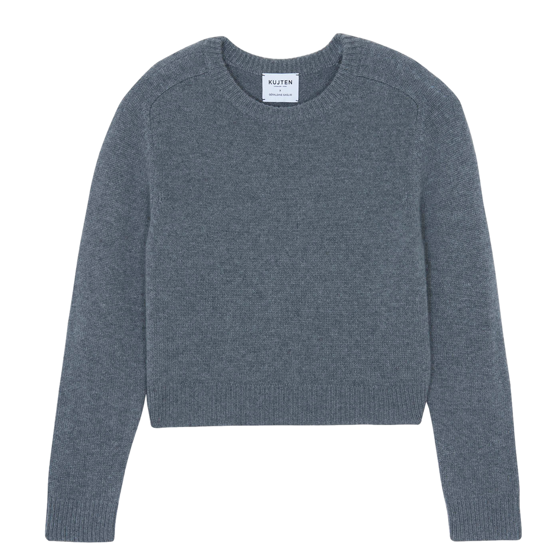 CAROLINE - Pull droit col rond en cachemire | Gris
