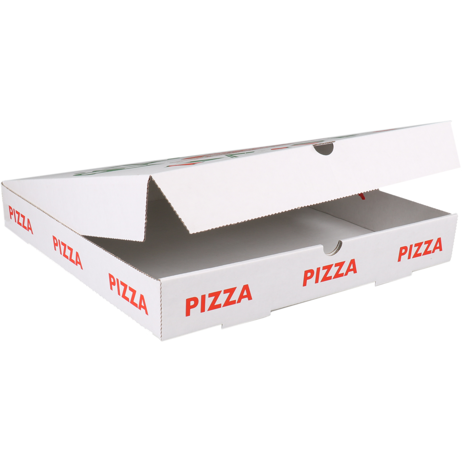 Pizzadoos, golfkarton, 32x32x3cm, americano, wit