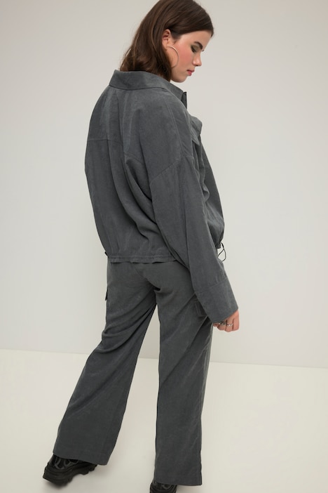 Cargo-Hemd, Shaket, oversized, Hemdkragen, Brusttaschen, Langarm