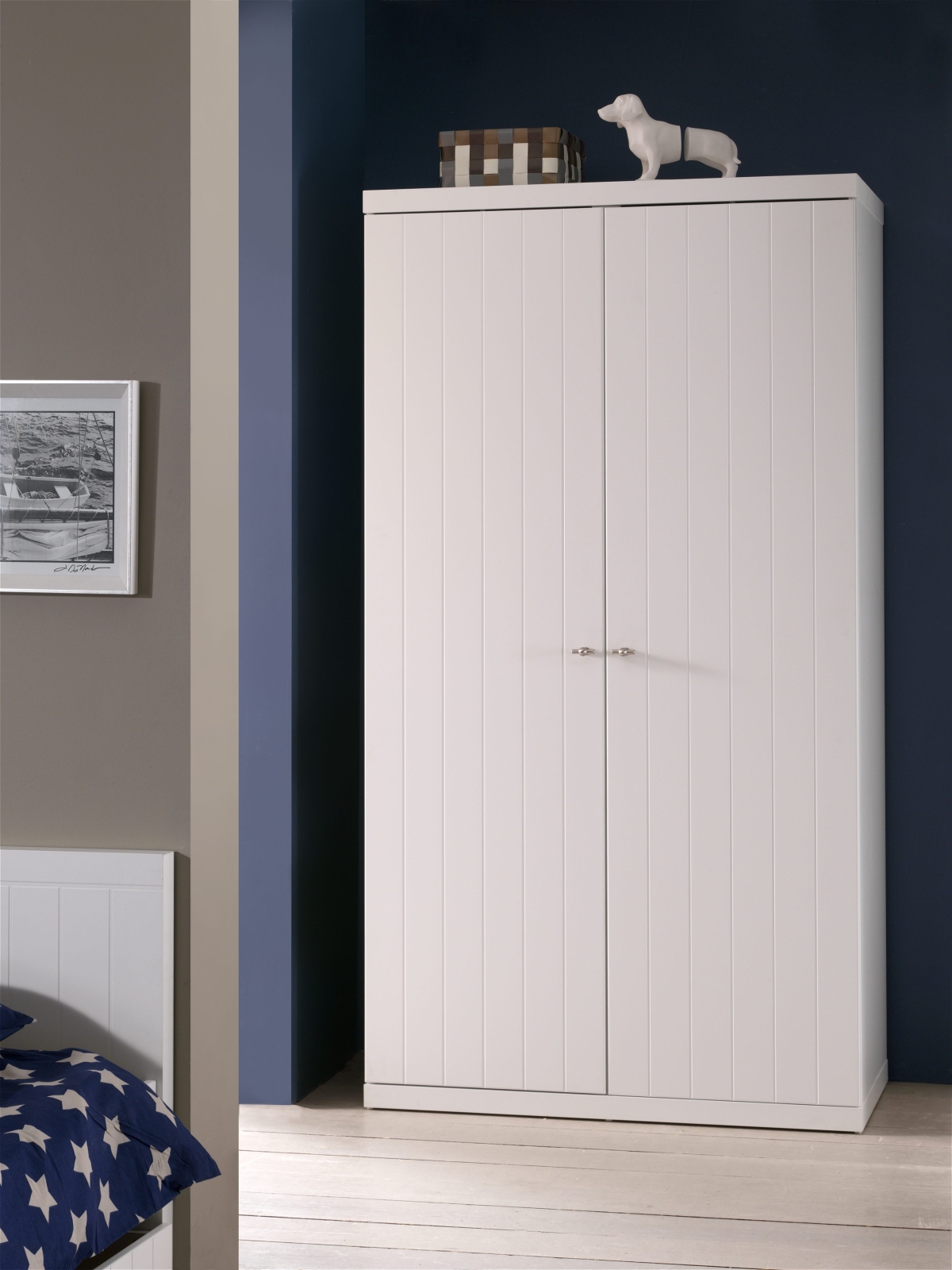 Kleiderschrank ROBIN - weiß - Wäscheeinteilung
