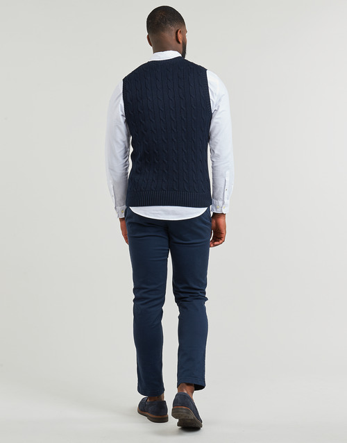 Polo Ralph Lauren - PULL COTON CABLE COL V SANS MANCHE Marino / Hunter / Navy