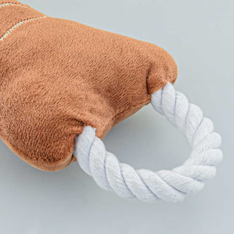 Jouet pour animaux forme os avec corde