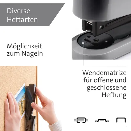 Novus B 2 COLOR ID 2.0 020-1956 Heftgerät Grau Heftleistung: 25 Bl. (80 g/m²)