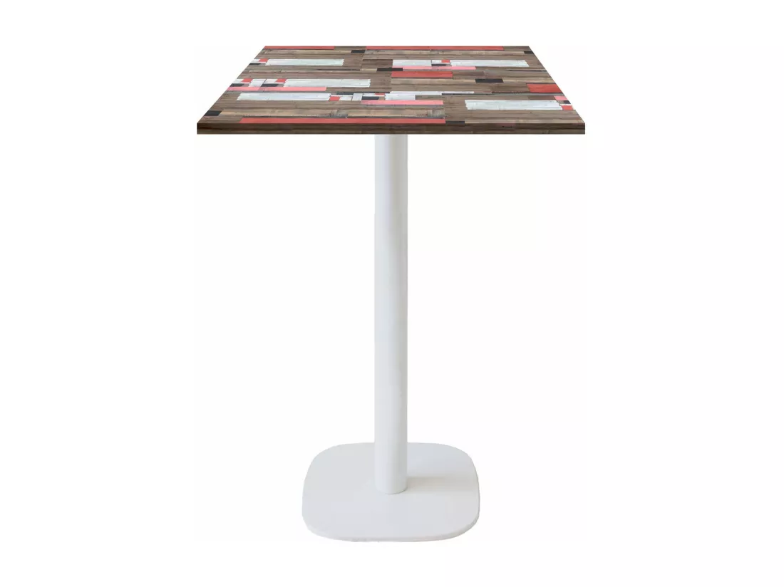 Mange-debout 60 x 60 cm - modèle Round pied blanc redden wood
