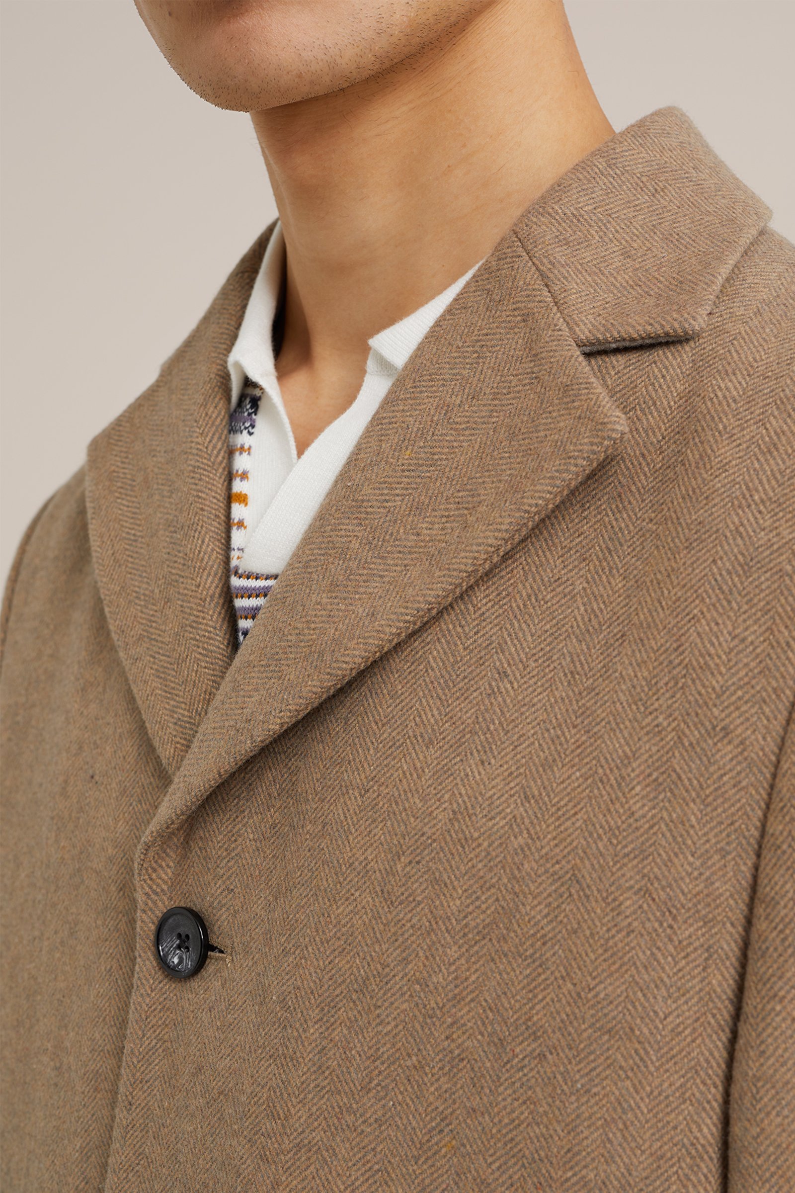 overjas met dessin WE Fashion Beige