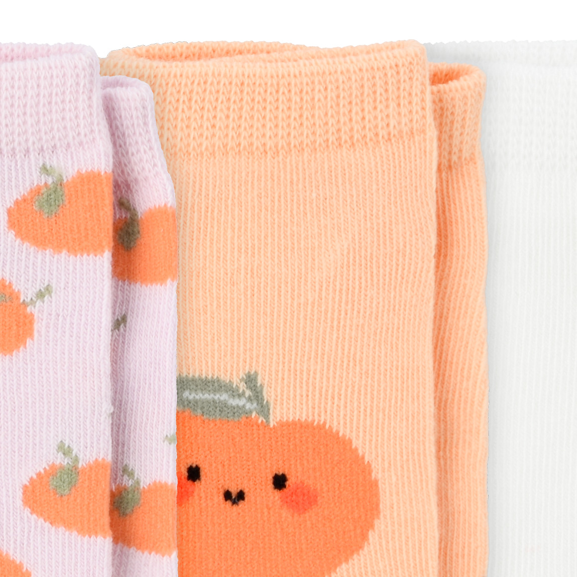 3 Paar Baby Sneaker-Socken im Set orange / weiss / lila