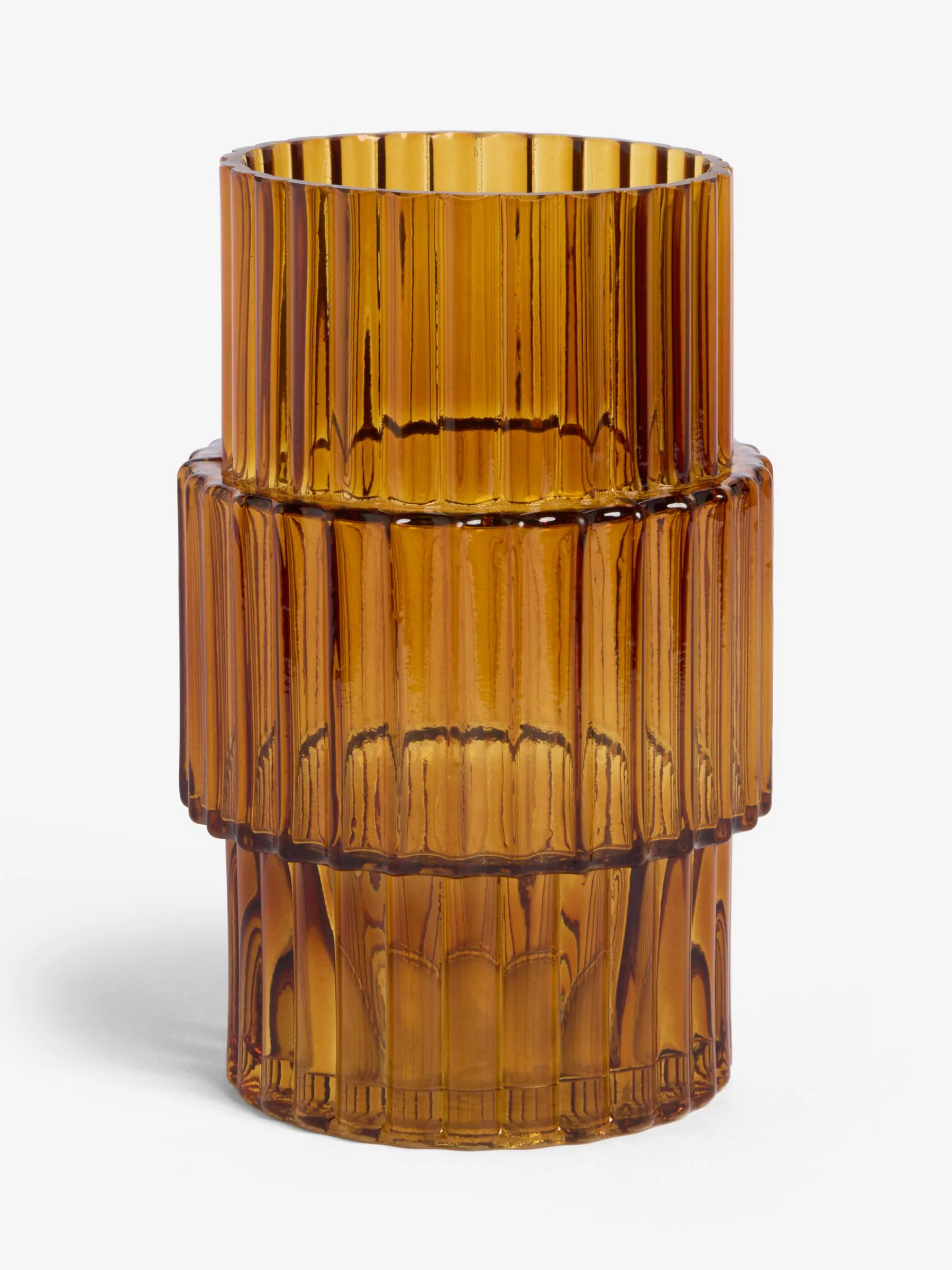 Small Ribbed Glass Vase