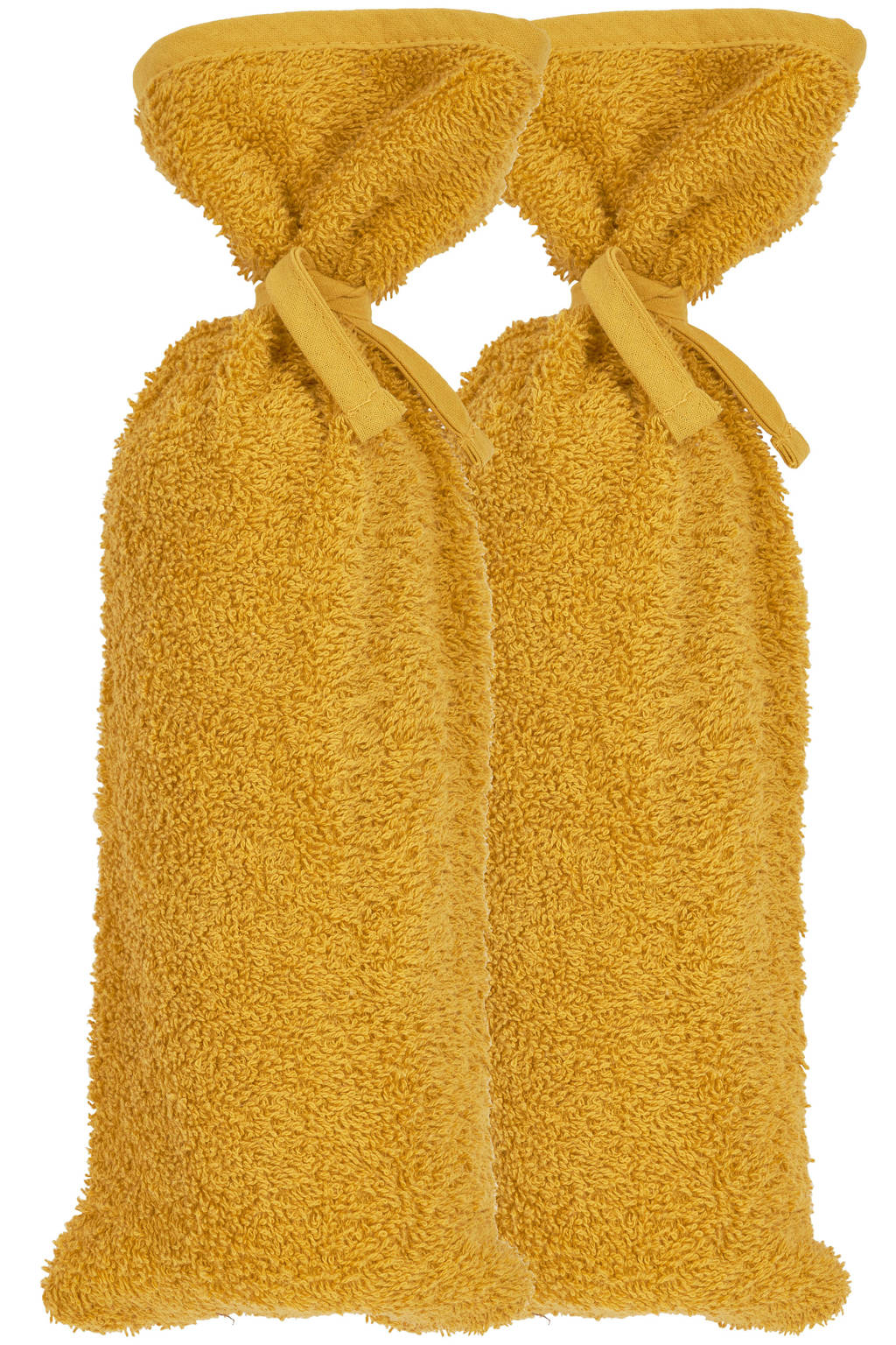 Mooie kruikzakkenbasic badstof kruikenzak - set van 2 honey gold