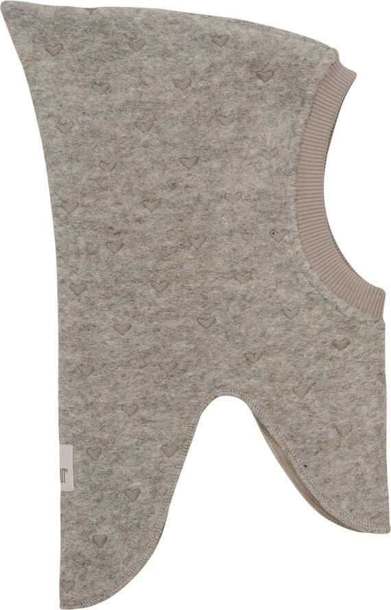 Huttelihut Balaclava Hearts Emb. Wool Camel melange