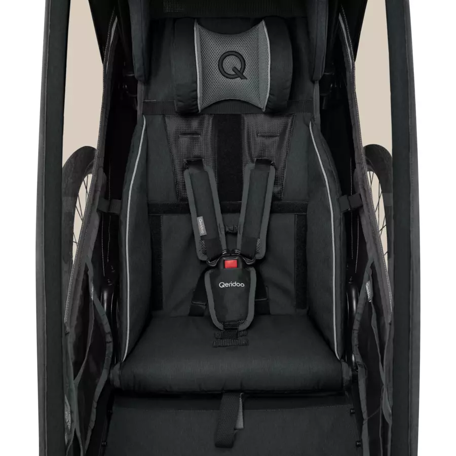Qeridoo® Kinderfahrradanhänger Kidgoo 1 Sport Grey (Limited Edition) Kollektion 2023
