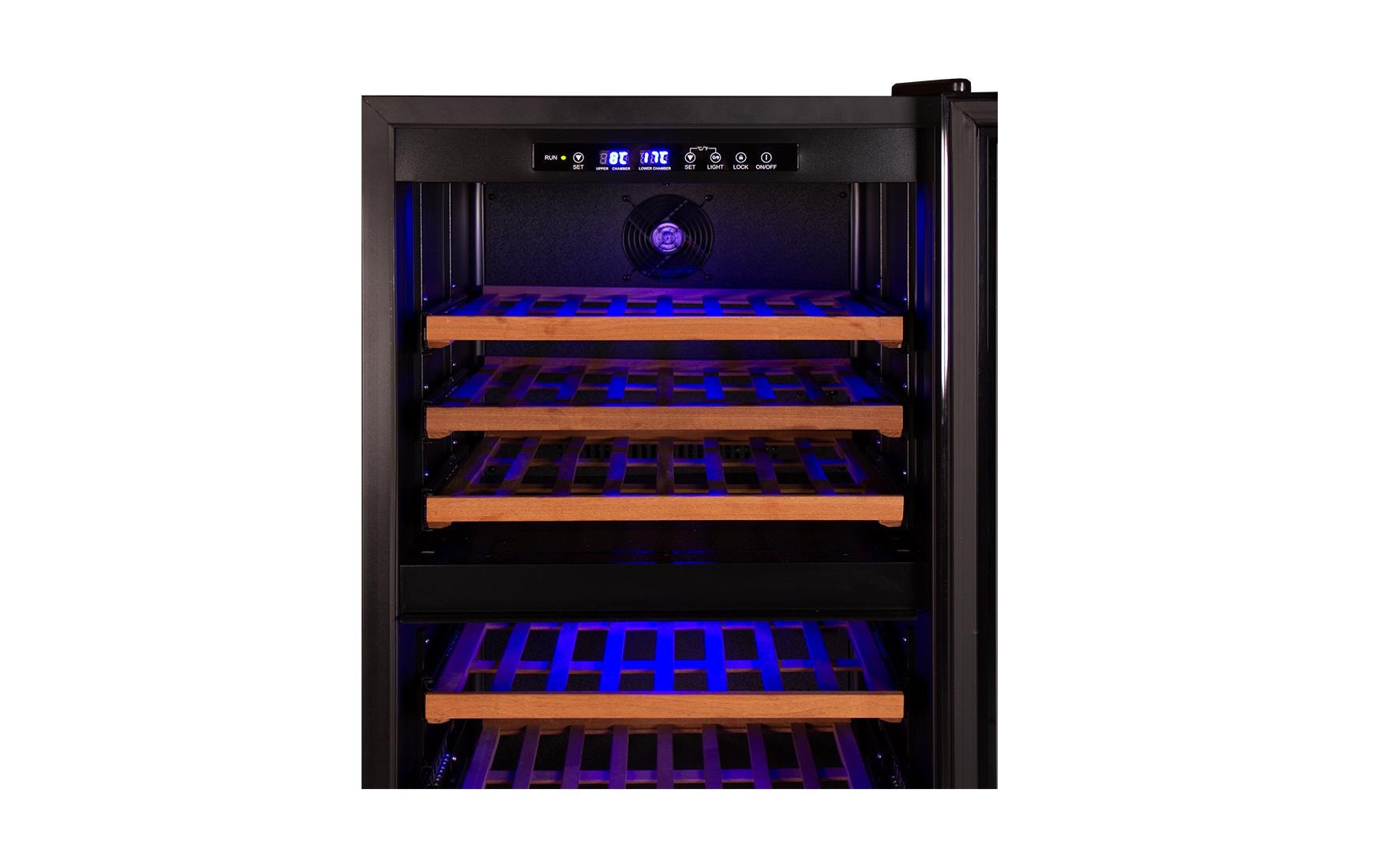 Weinklimaschrank Bodega BWS140 Schwarz, Rechts<br>Freistehender Weinschrank