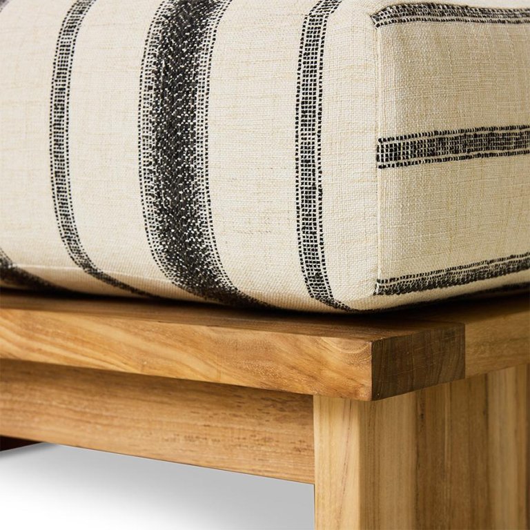 HKliving Outdoor Teak hocker Chalkstripe