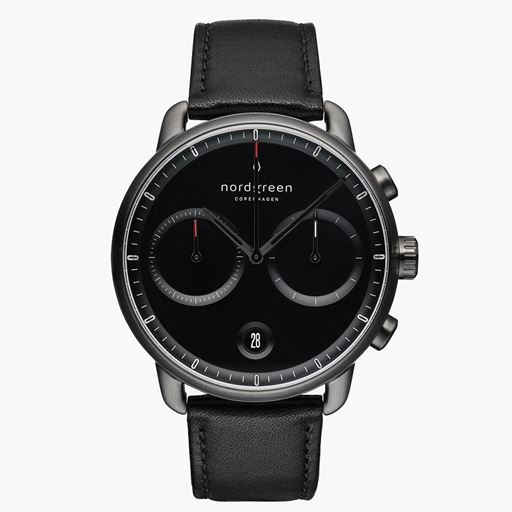 Nordgreen Pioneer PI42GOLEBLBL Ur, Sort, 42 mm