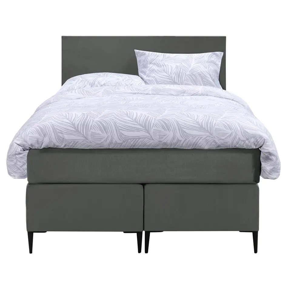 Boxspring Liv egaal - grijs - 120x200 cm - slanke poot