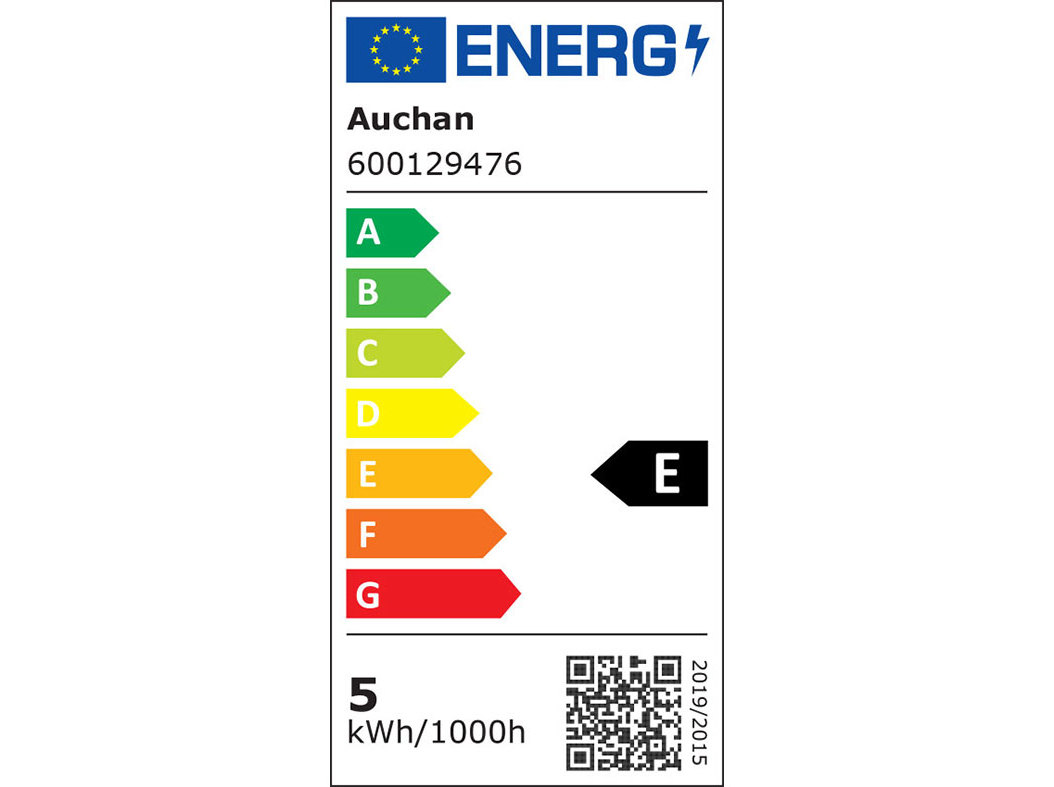 LÂMPADA LED VELA AUCHAN E14 40W LUZ AMARELA CLARA