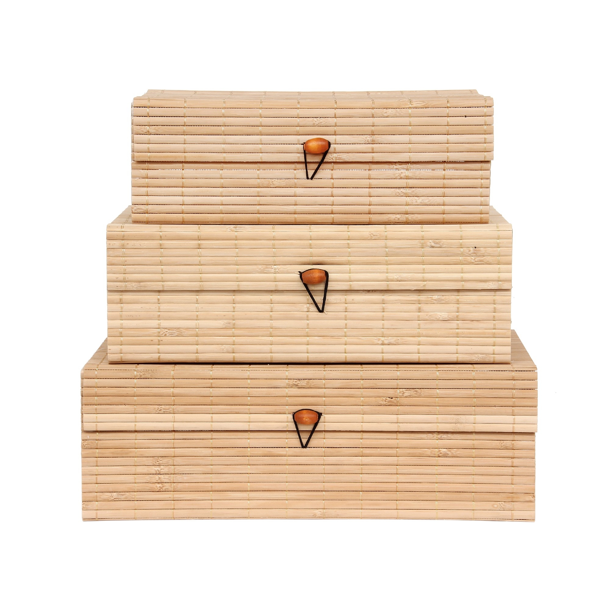Bambus-Box L, hellbraun, T 20,5 cm, B 30 cm, H 10,5 cm von fischer's lagerhaus
