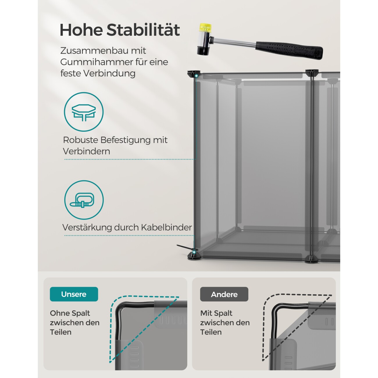 SONGMICS 2er set L-XL Freigehege mit Bodenplatten