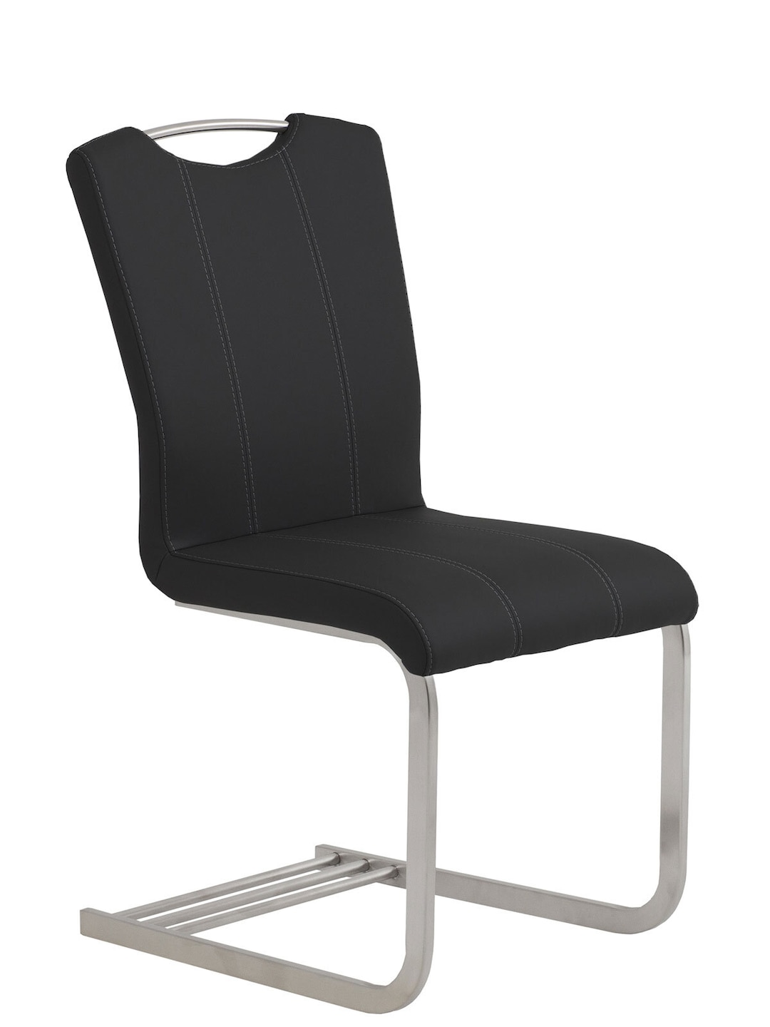 MONDO Esszimmerstuhl AMATI ST M5 MF Edelstahl /Lederlook schwarz