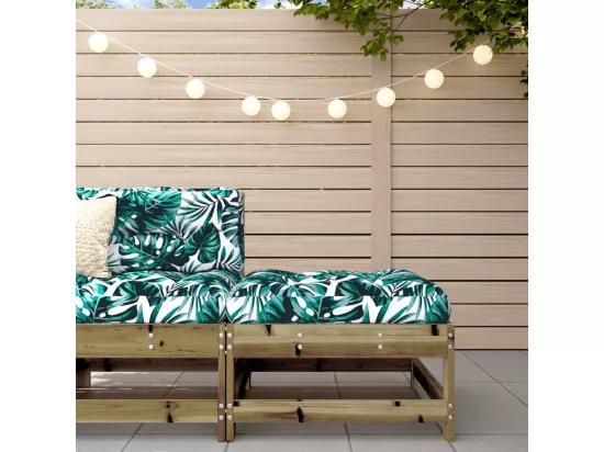 Repose-pied de jardin avec coussin bois de pin imprégné