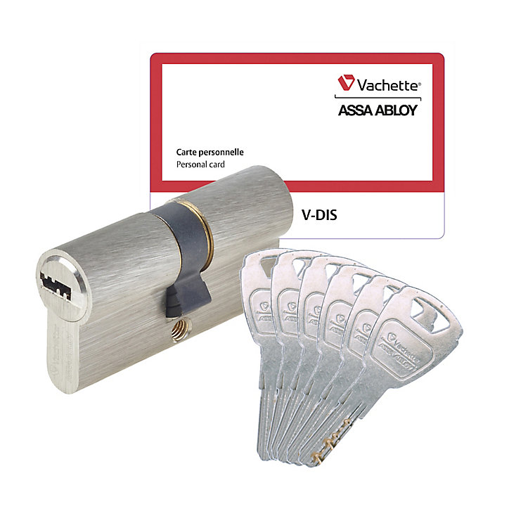 Cylindre de sécurité V-DIS Vachette 4 clés + 2 offertes 30 x 30 mm