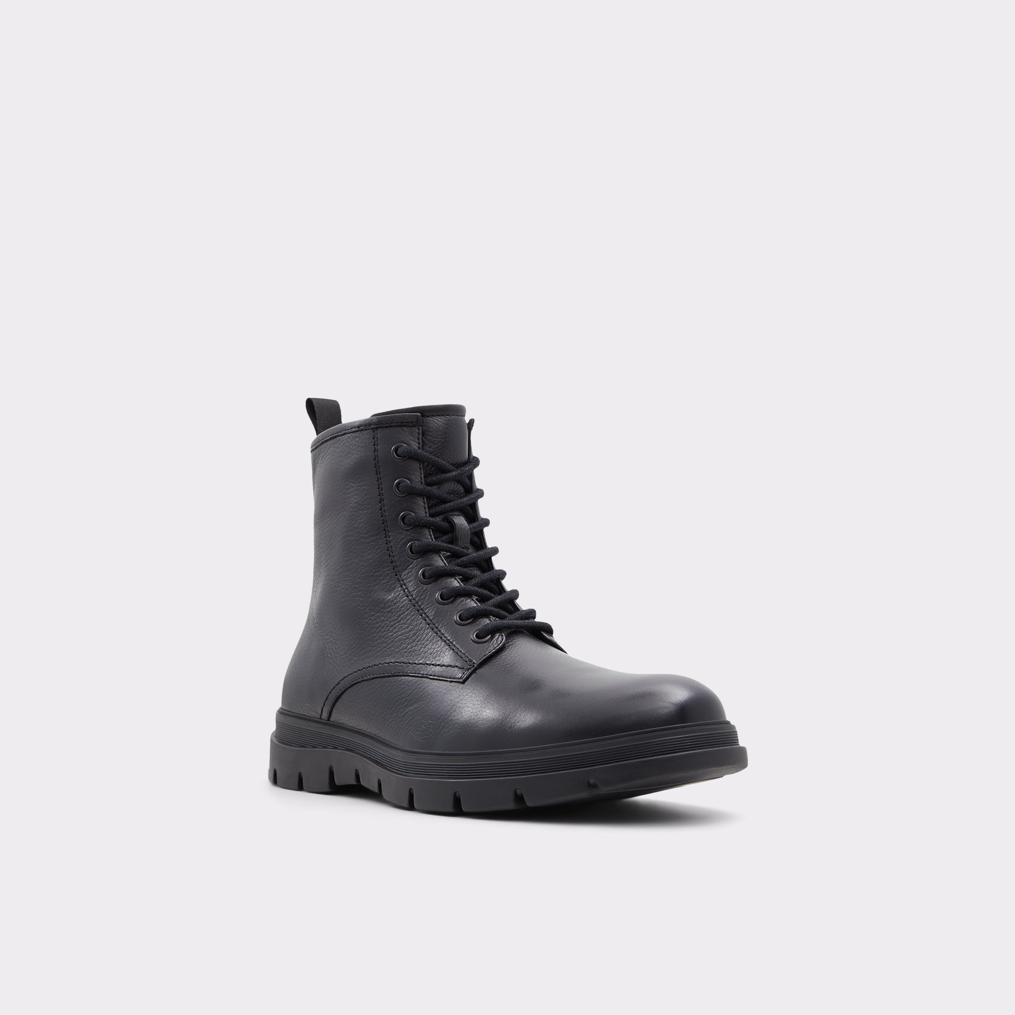 Graveldiver Black Leather Smooth Men Lace-up boots