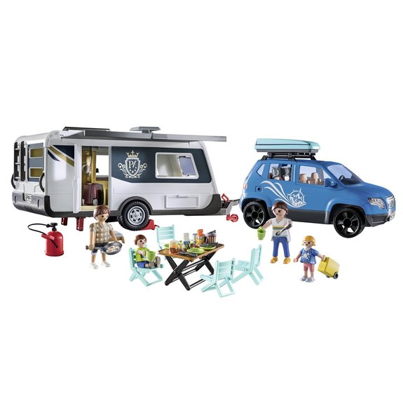 Famille avec voiture et caravane - Playmobil 71423 Family Fun Camping