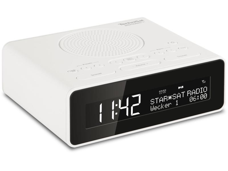 Technisat DigitRadio 51 Weiss DAB /UKW-Uhrenradio mit grossem LC-Display