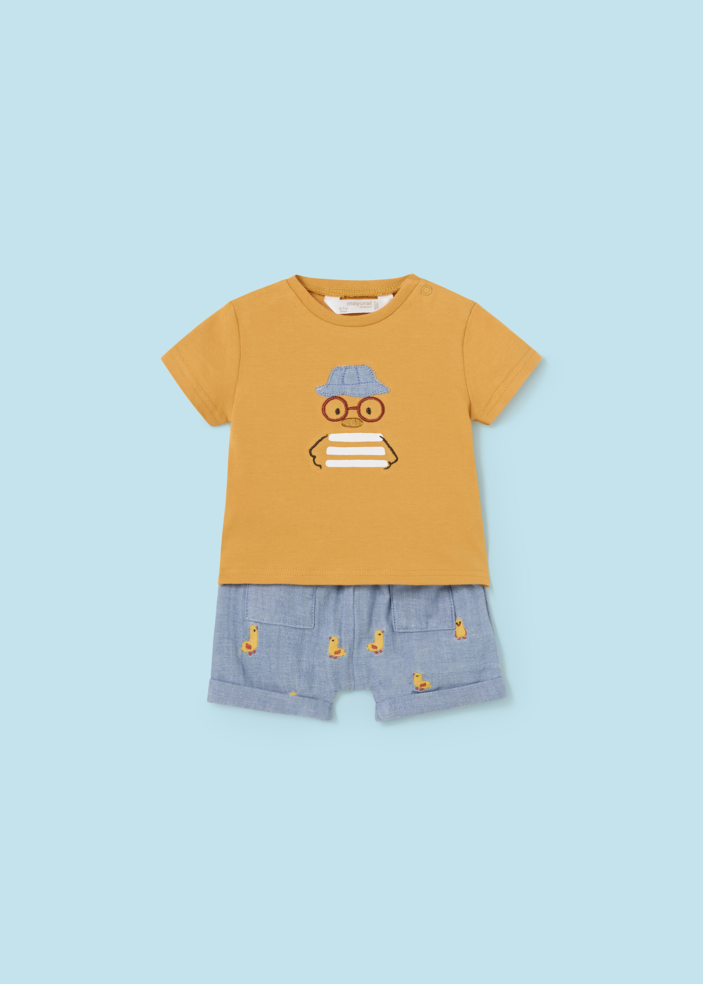 Conjunto de algodão Better Cotton de 2 peças para recém-nascidos, cor milho.