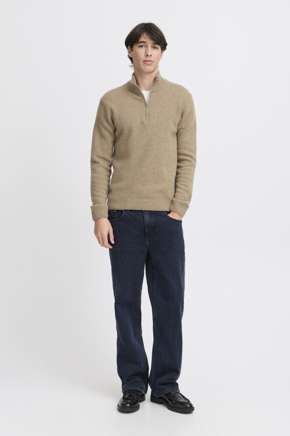 Casual Friday CFKARL halfzip lambswool knit Silver mink