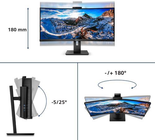 Philips 346P1CRH - QHD Ultrawide Webcam Monitor - USB-C 90w - 34 inch