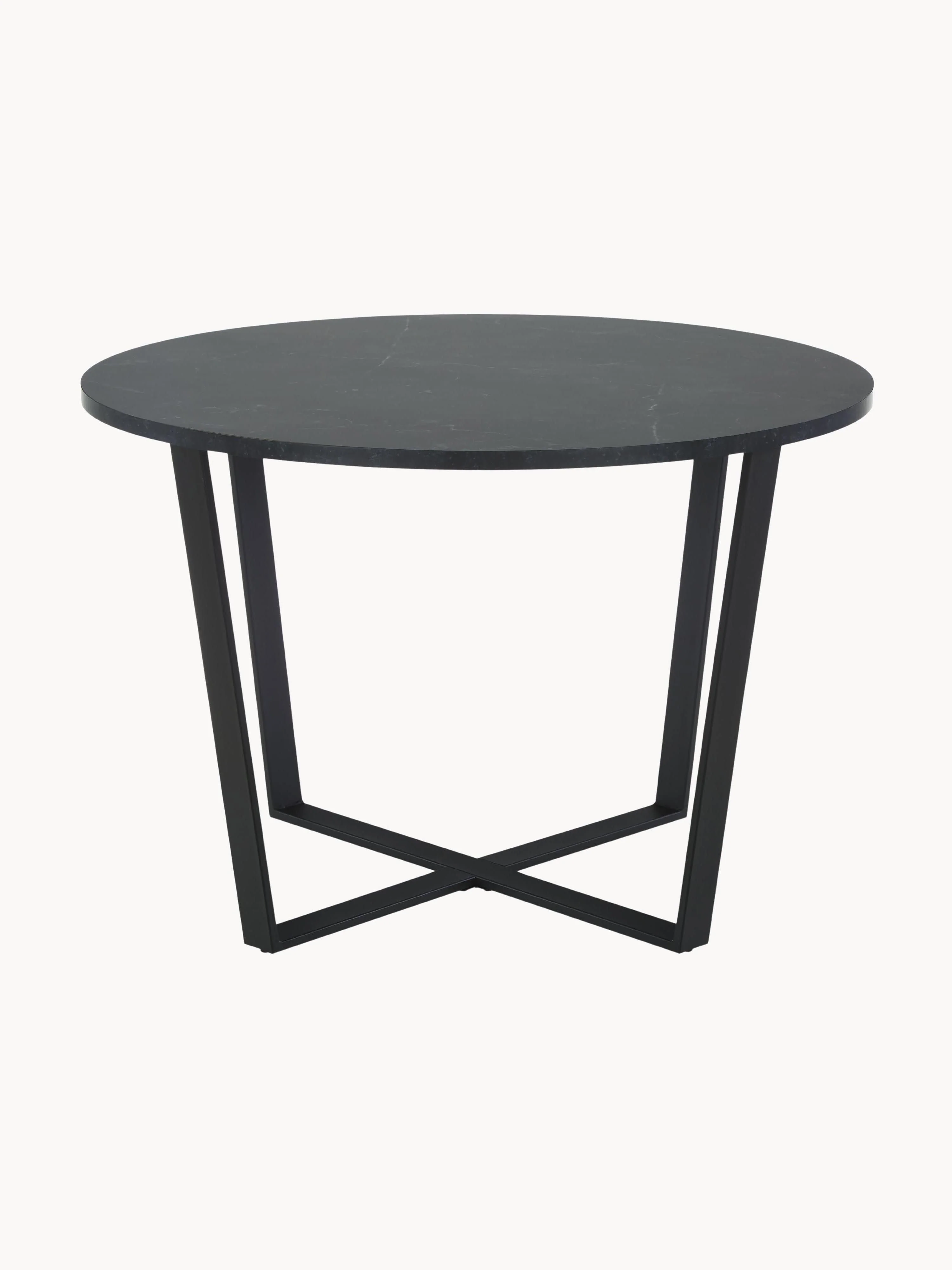 Ronde eettafel Amble met tafelblad in marmerlook, Ø 110 cm