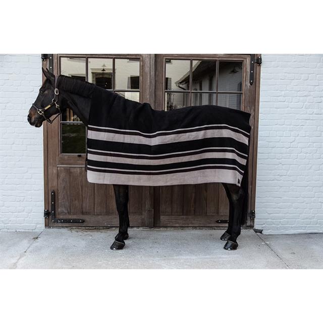 Zweetdeken Kentucky Heavy Fleece Square Stripes Bruin-lichtbruin