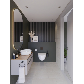 Kleurstaal lattenwand Decowall Acoustic zwart 18x30cm