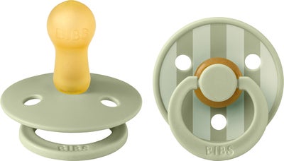 BIBS Studio Colour Smokk 2-Pack Lateks Str 2 Rund, Pin/Sage Mix