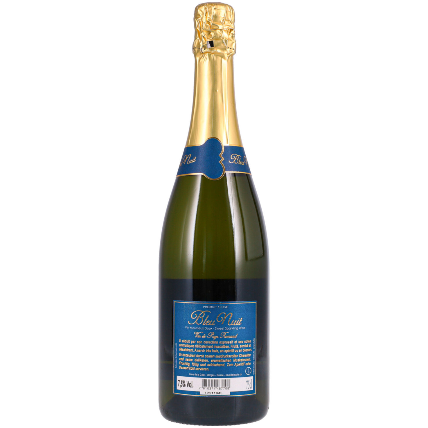 Vin Mousseux de Romandie VdP Bleu Nuit Cave de la Côte, doux -75cl